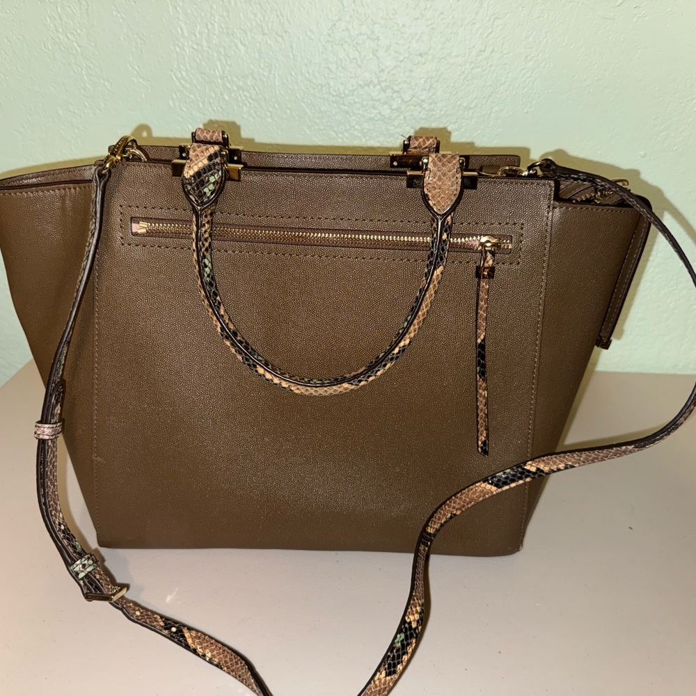 Henri Bendel Gotham snake tote Olive
